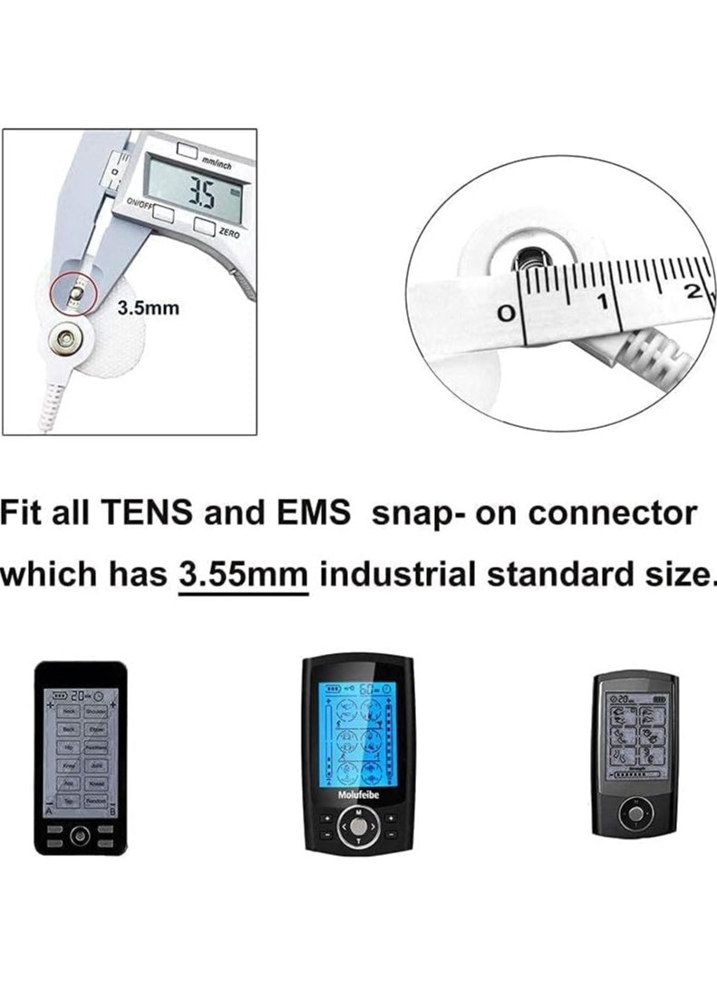 TENS Unit Replacement Pads, 20 Pack Snap Electrode Pads for Tens Unit with Standard 3.5mm snap-on Connector Compatible with Belifu TENS Reuse More Than 35 Times (white）