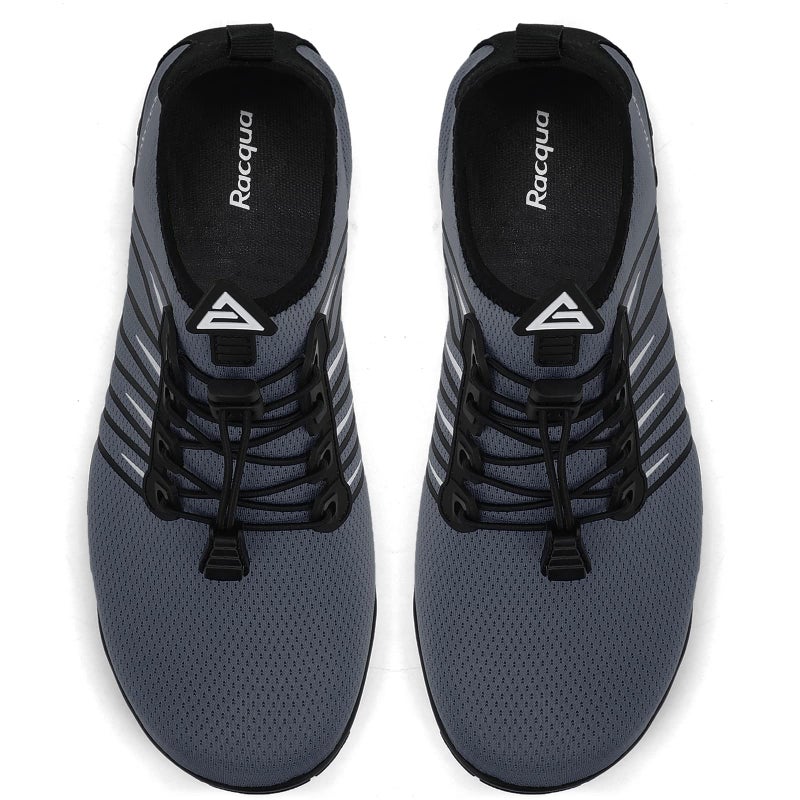 Racqua Diving Water Shoes Quick Dry Barefoot Beach Aqua Sport Swim Surf Pool for Men Women Grey 12 Women/11 Men - Image 3
