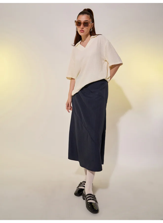 تايك تو Take Two Textured Polo Neck Short Sleeve T-Shirt