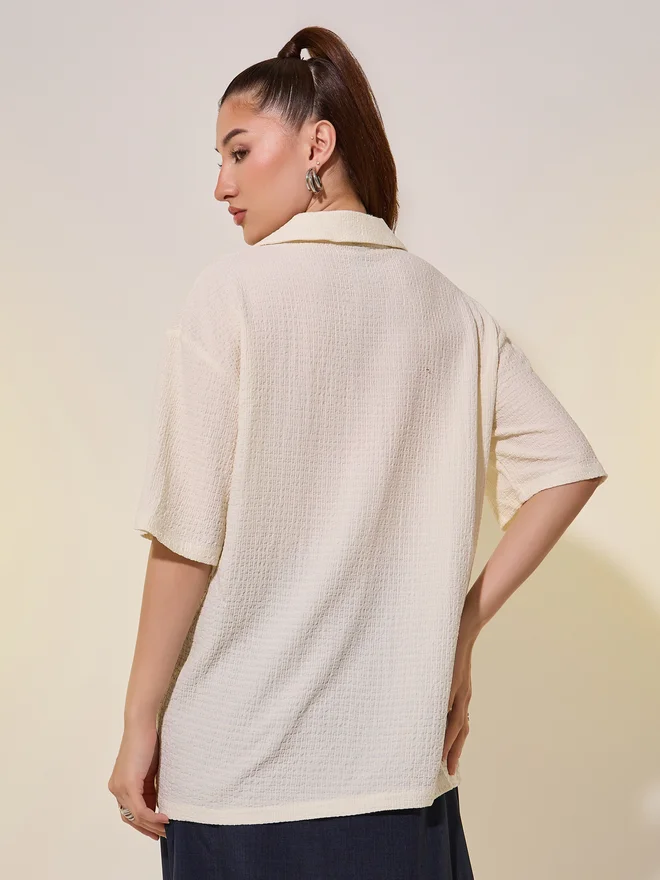 Take Two Take Two Textured Polo Neck Short Sleeve T-Shirt