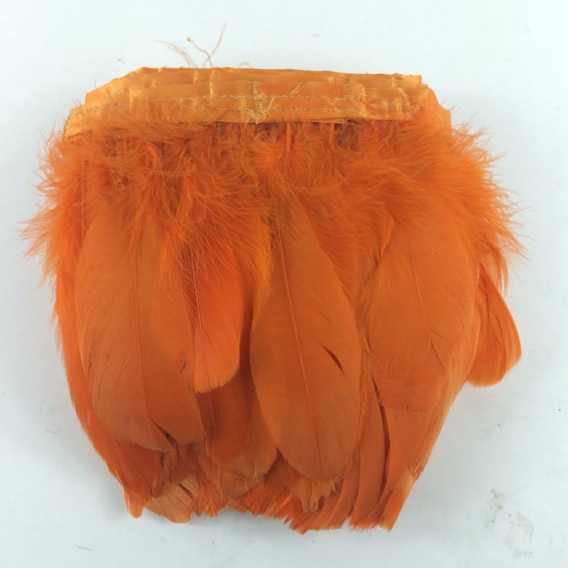Sowder Orange Duck Goose Feather Trim Fringe 2 Yards - Image 2