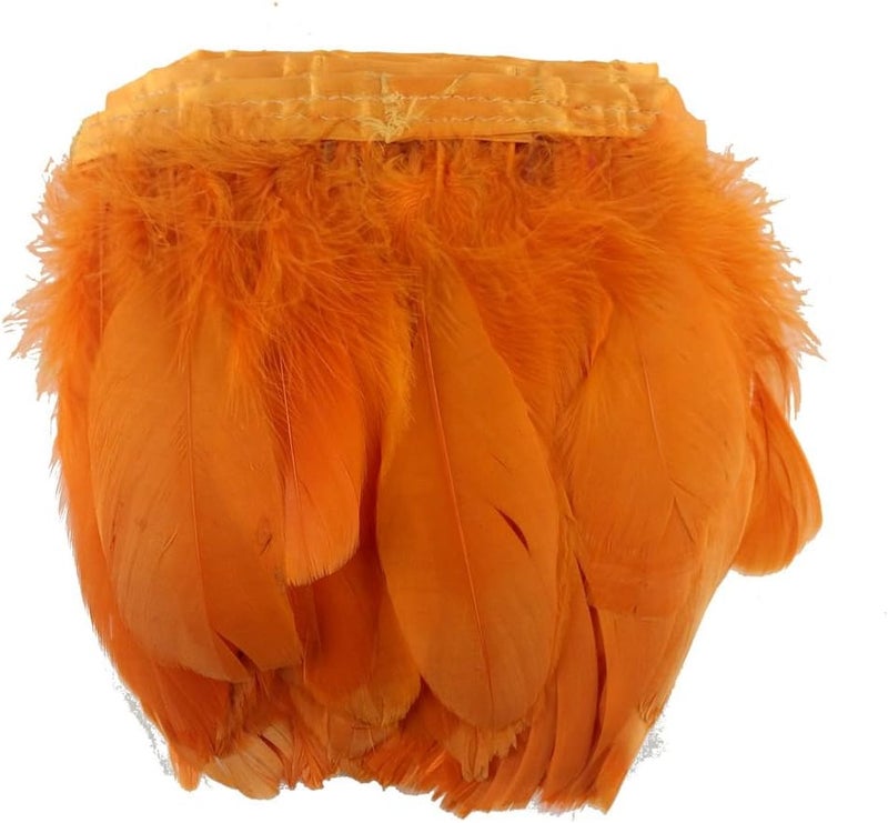 Sowder Orange Duck Goose Feather Trim Fringe 2 Yards - Image 1
