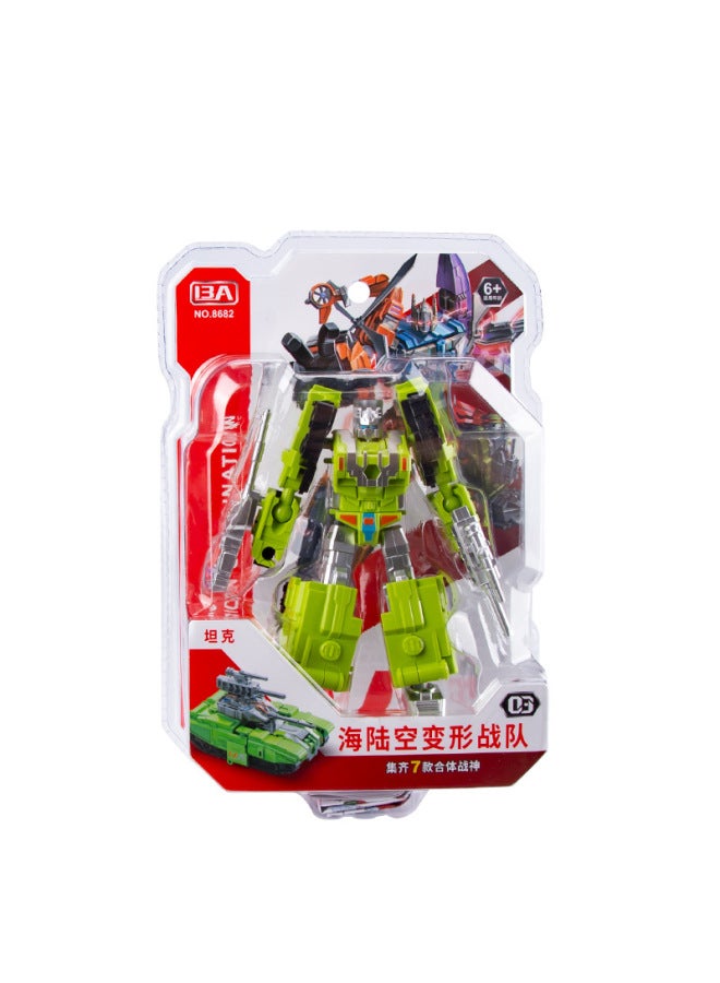 Yuexing Animation Children's Toy Deformed Assembled Fit Robot Tank Aircraft Carrier Model Toy Gift-Color:8682: Tank 】 - Image 1