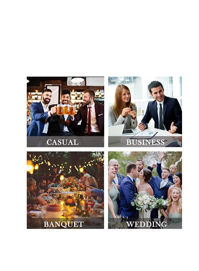 LYNLYN Ties for Men Set with Pocket Square Cufflink and Tie Clip | Necktie Handkerchief in Gift Box - Image 5