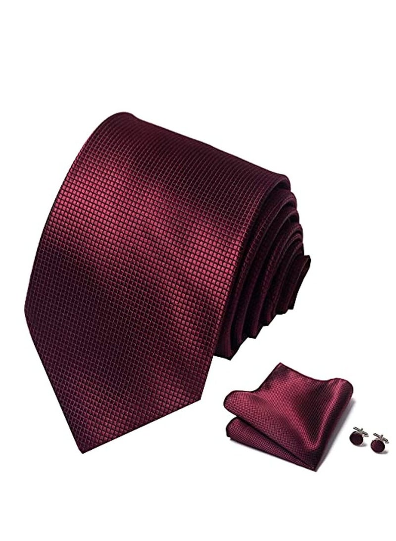 LYNLYN Ties for Men Set with Pocket Square Cufflink and Tie Clip | Necktie Handkerchief in Gift Box - Image 1