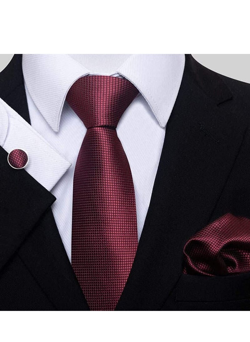 LYNLYN Ties for Men Set with Pocket Square Cufflink and Tie Clip | Necktie Handkerchief in Gift Box - Image 4