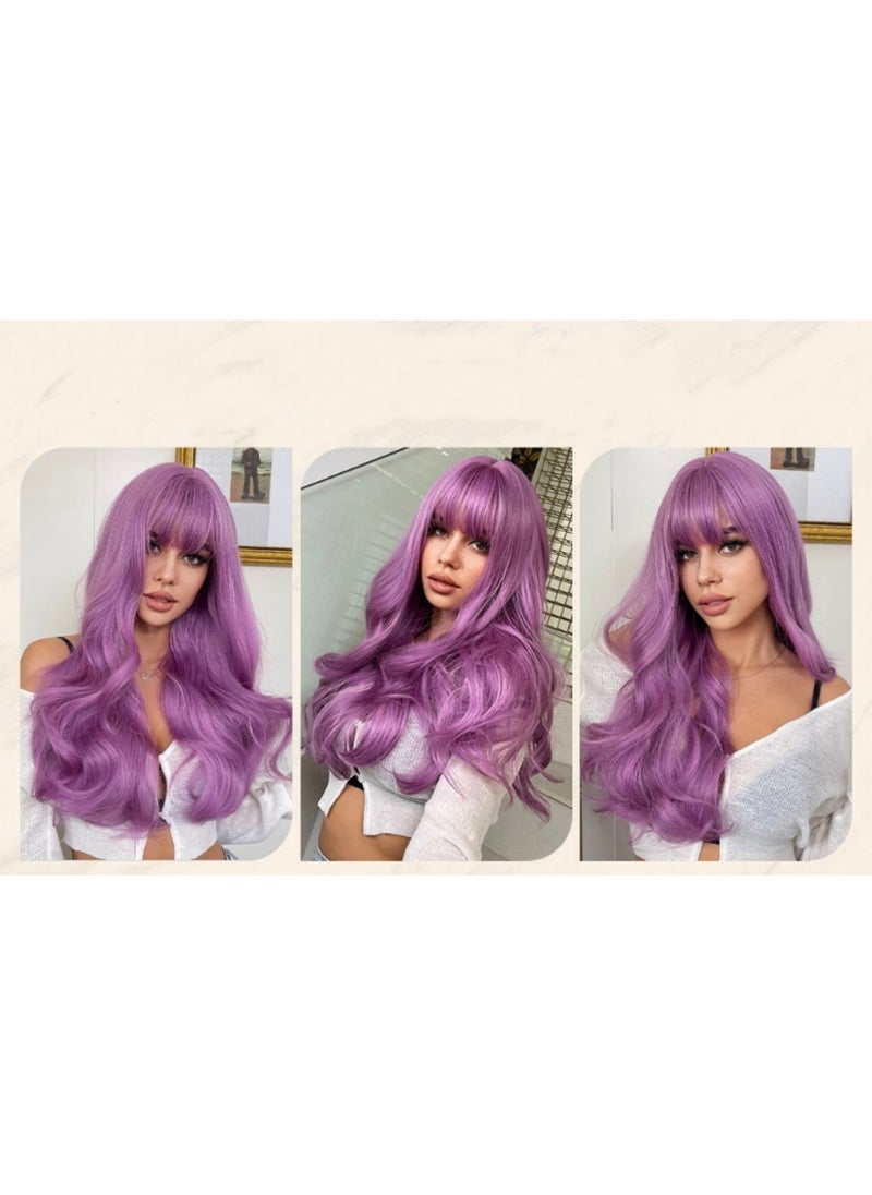 KUYING Long Wigs with Bangs Wave Synthetic Wigs for Women  - Image 2