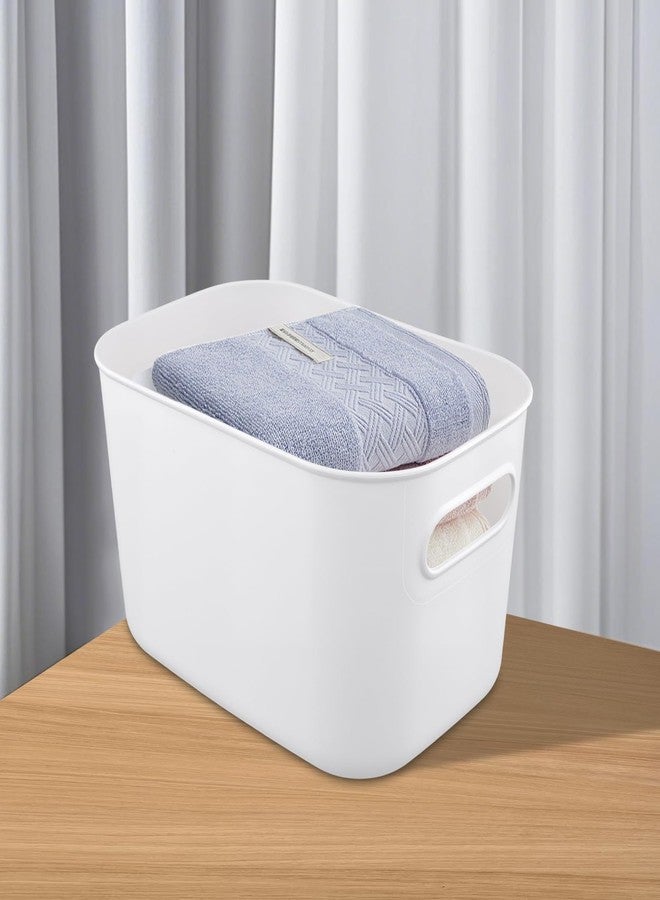 HOZEON 10 Pack White Plastic Storage Bins with Handle, Stackable Cupboard Organiser Pantry Storage Boxes for Shelves, Drawers, Bathroom, 10 x 7 x 6 Inch - Image 5