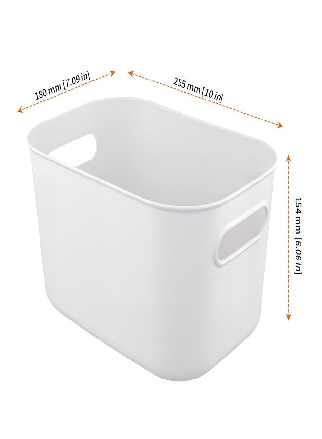 HOZEON 10 Pack White Plastic Storage Bins with Handle, Stackable Cupboard Organiser Pantry Storage Boxes for Shelves, Drawers, Bathroom, 10 x 7 x 6 Inch - Image 2