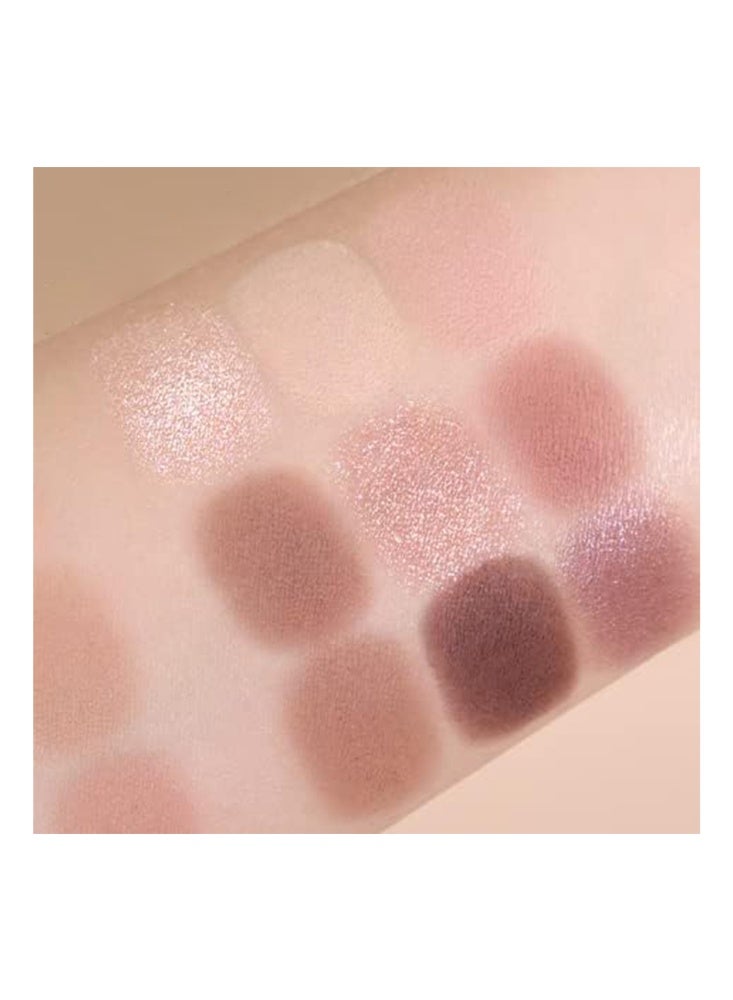 Tingphe My Fave-Mood Eye Paleete, Button-9 Colors Neutral Eyeshadow Palette, Matte Shimmer Nude Eye Shadow Palette, Earth Tones Brown Eyeshadow, Neutral Nude Tones for Everyday Wear - Image 3