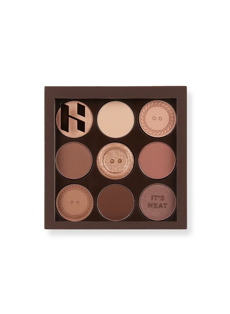 Tingphe My Fave-Mood Eye Paleete, Button-9 Colors Neutral Eyeshadow Palette, Matte Shimmer Nude Eye Shadow Palette, Earth Tones Brown Eyeshadow, Neutral Nude Tones for Everyday Wear - Image 1