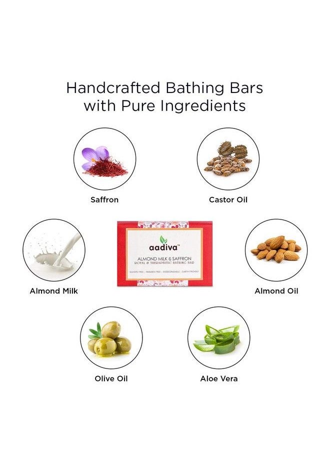 Almond Milk & Saffron Ayurvedic Sulfate Free And Paraben Free Handmade Bathing Bar 100G - pzsku/ZA1F0BC5AC9AC2D802DA5Z/45/_/1690020049/ad94a013-c10b-4b70-9481-cbbeed3c589e