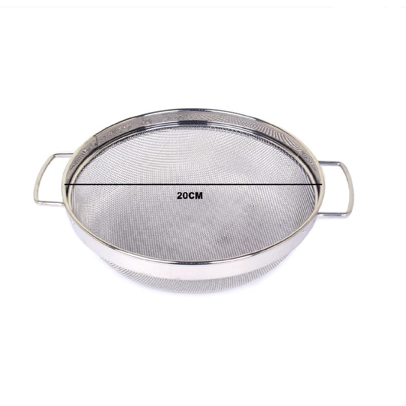 Elexiq Stainless Steel Puran JaliChalan 20 cm Silver Purpose for Sieving and Pulping of Food Grain Wet Dough and Mango in Home Kitchen Restaurants Hotels and Catering Services - Image 2