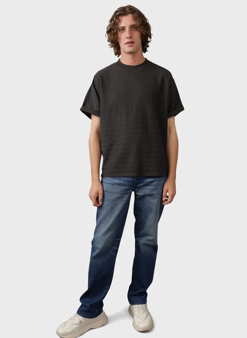 امريكان ايجل Textured  Crew Neck T-Shirt