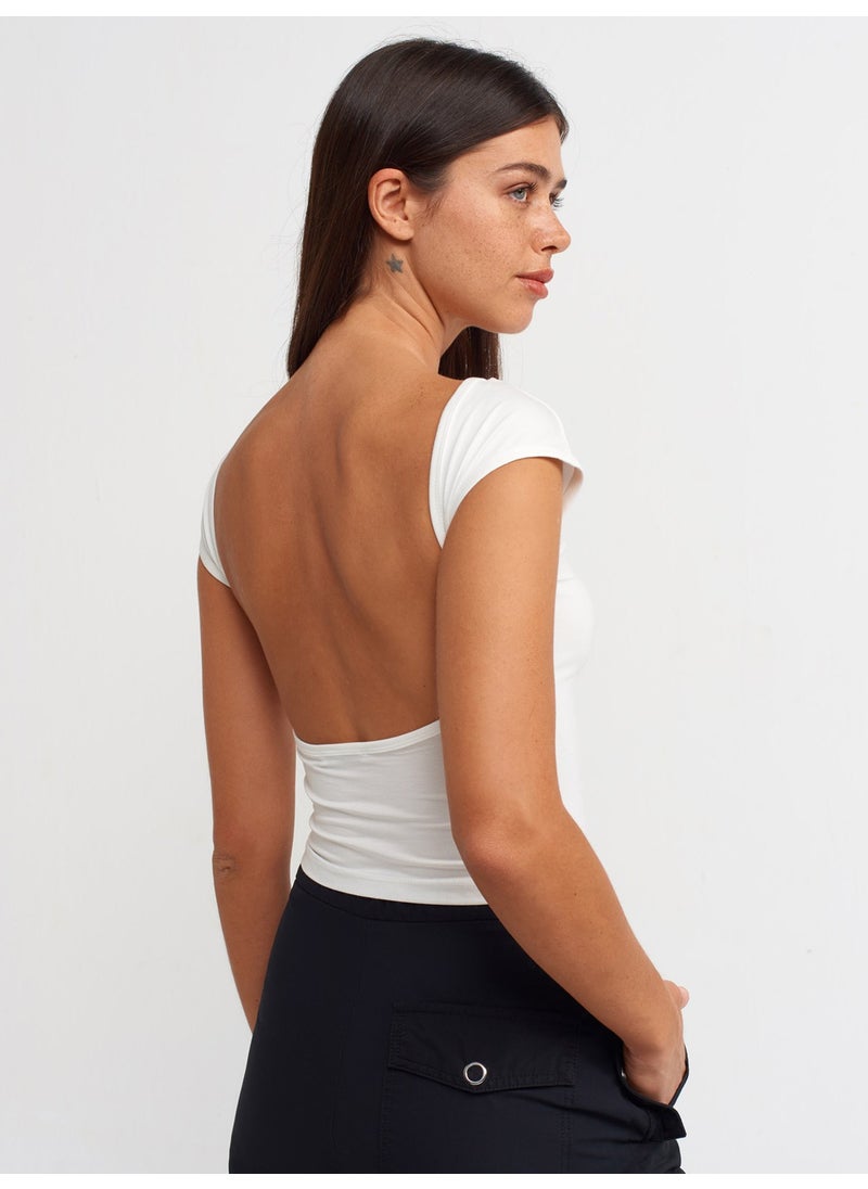 Dilvin 20230 Low-Rise Top-White  - Image 2