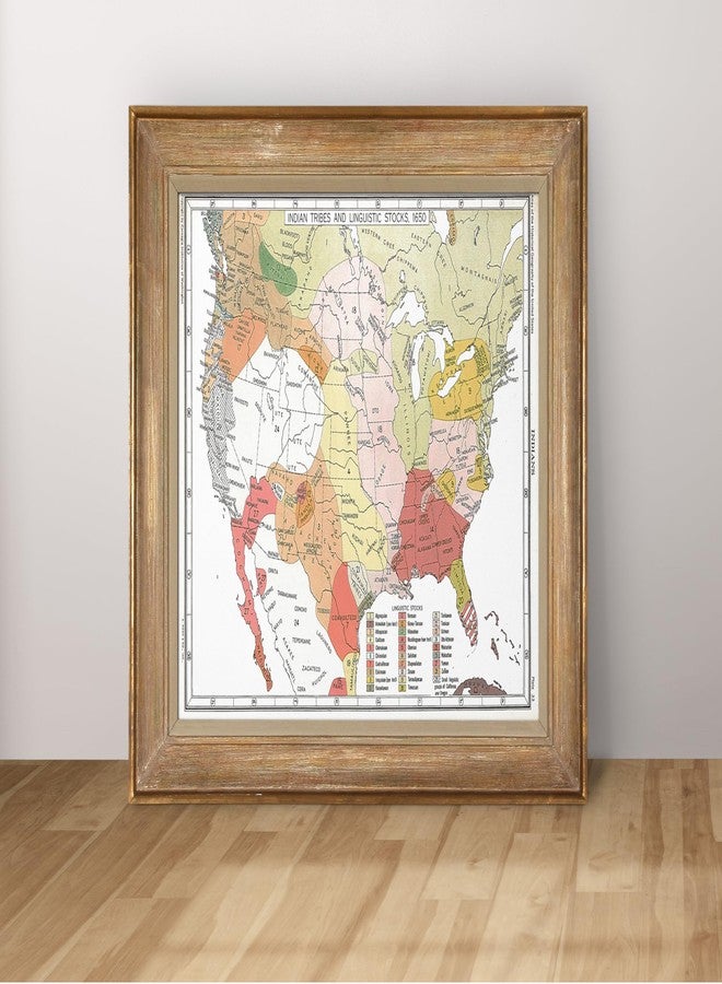 ArtCantHurtU 1650 US Native American Tribes Map Indian Languages - Linguistic Stocks Poster Historical Poster Unframed - Social Studies Classroom Decorations (23"x31") - Image 2