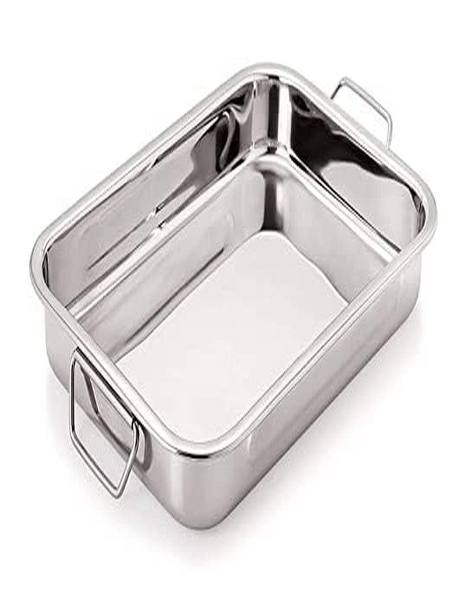 Luxuria High Grade Stainless Steel Lasagna Tray with Handle for Serving Any Foods. (41cm x 28.5cm)
