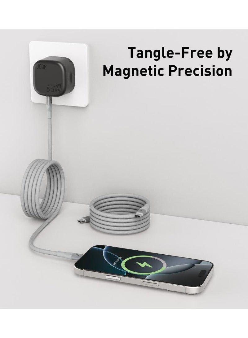 جودا كيبل رول مغناطيسي جودا بقوة 60 واط – تايب سي إلى تايب سي بطول 1.2 متر – تصميم فاخر مقاوم للانثناء بأربعة ألوان أنيقة - Image 3