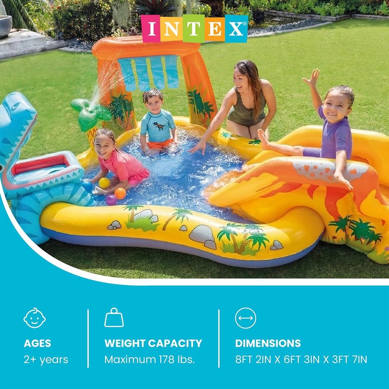 Intex Dinosaur Play Center, Multi-Colour, 57444 249x191x109cm - Image 2