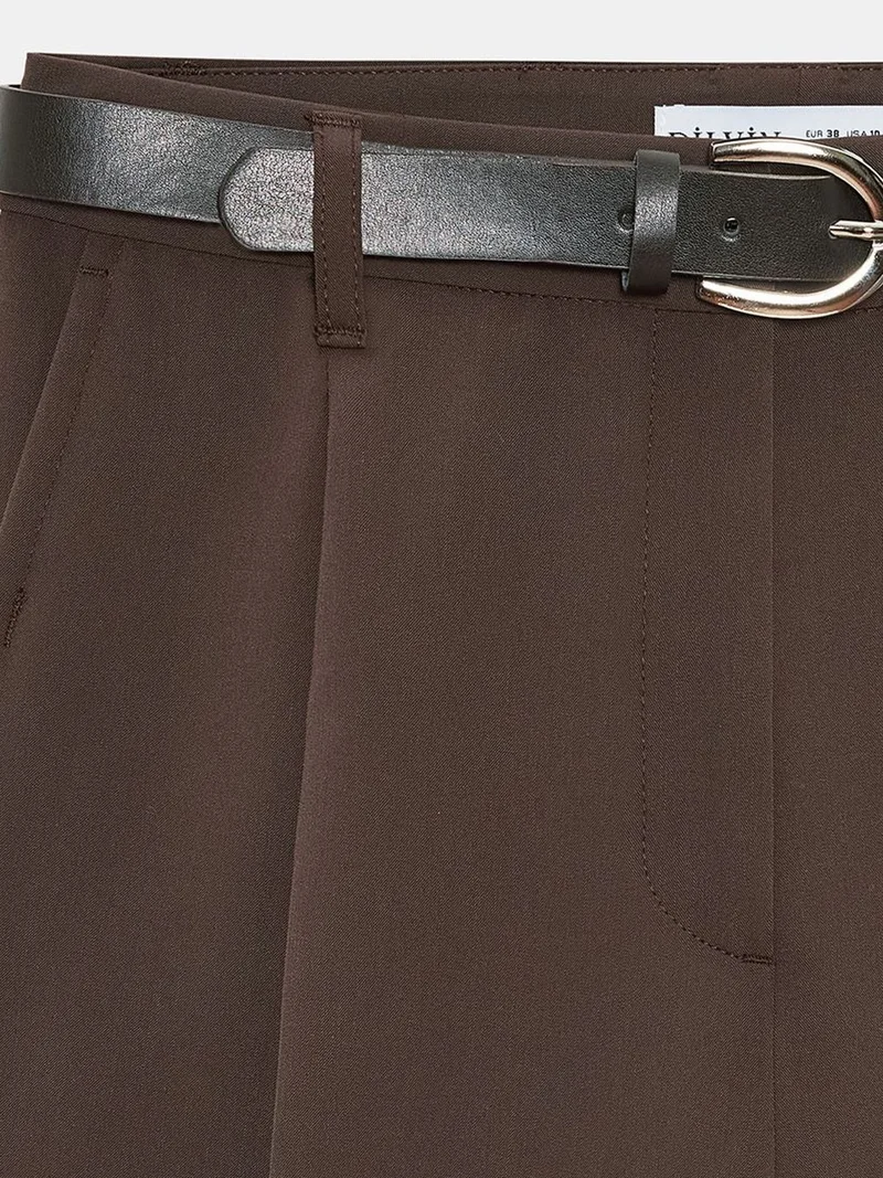 Dilvin Coffee Brown DILVIN High-Waist Wide-Leg Tailored Shorts for Women | Best Price UAE