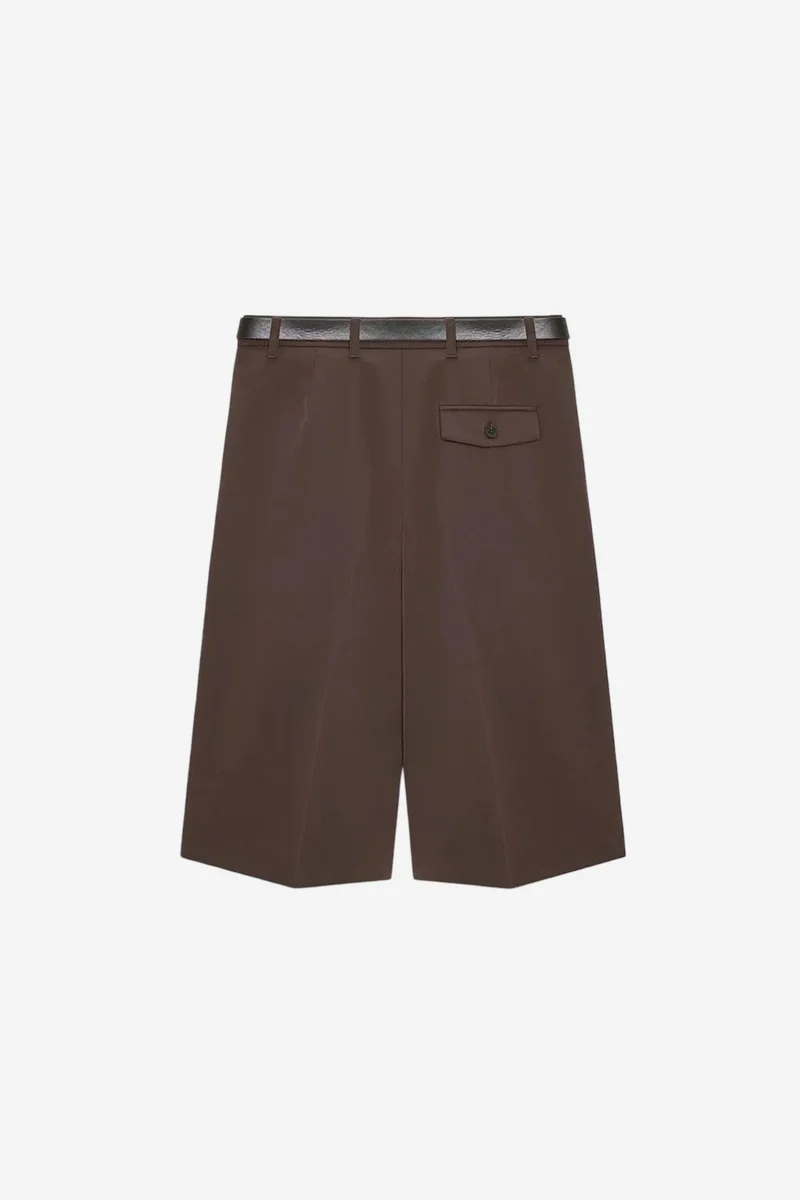 Dilvin Coffee Brown DILVIN High-Waist Wide-Leg Tailored Shorts for Women | Best Price UAE