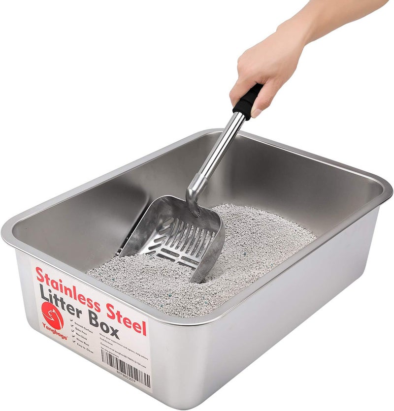 Yangbaga Cat Litter Scoop, 32.8in Long Handle No Bending Back Metal Pet Litter Scoop with Deep Shovel, Detachable Stainless Steel Non-Stick Heavy Duty Cat Litter Scooper with Foam Padded Grip Handle - Image 5