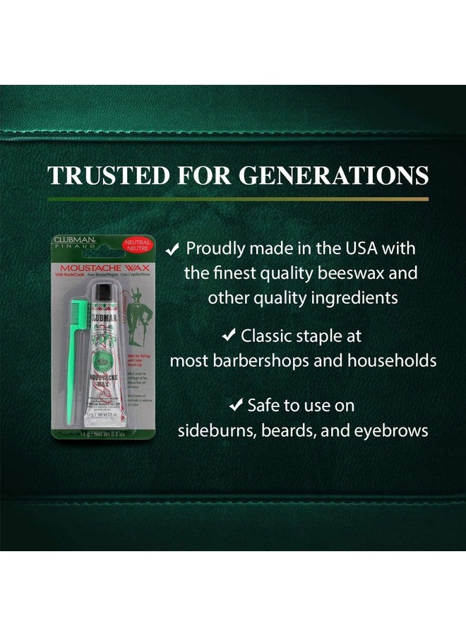 Clubman Moustache Wax Hang Pack, Neutral Color 0.5 Oz X 3 Packs - Image 3