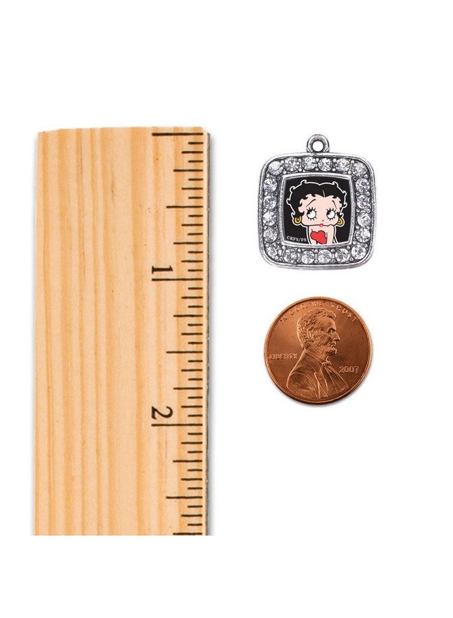 Inspired Silver Betty Boop Braided Bracelet For Women Silver Square Charm Bracelet With Cubic Zirconia Jewelry - Image 2