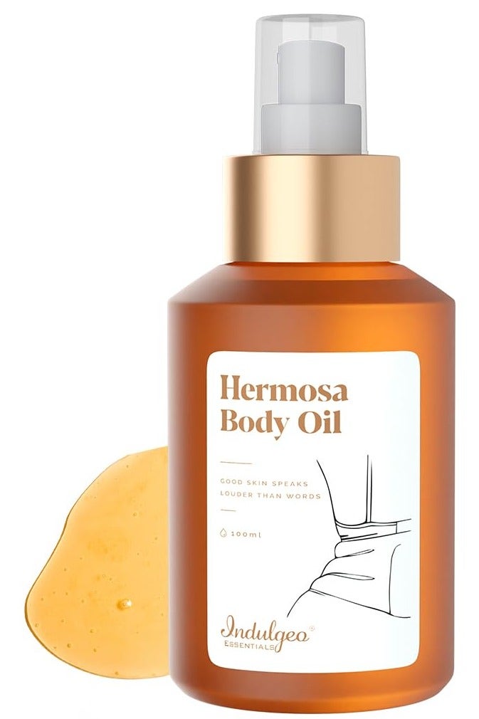 Indulgeo Essentials Hermosa Body Oil for Women With Oud Oil Helps Reduce DrY Dull Dark Areas of Skin Like Underarms   100ML - Image 1