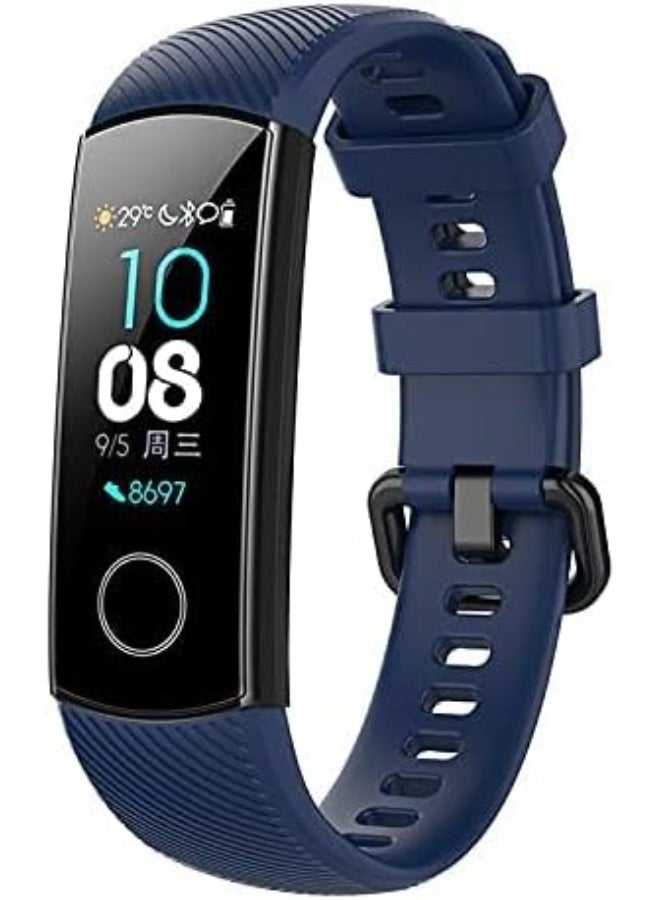 Silicone Replacement Strap for Honor Band 4 / Band 5 – Soft, Adjustable, Durable Wristband – Dark Blue - Image 2