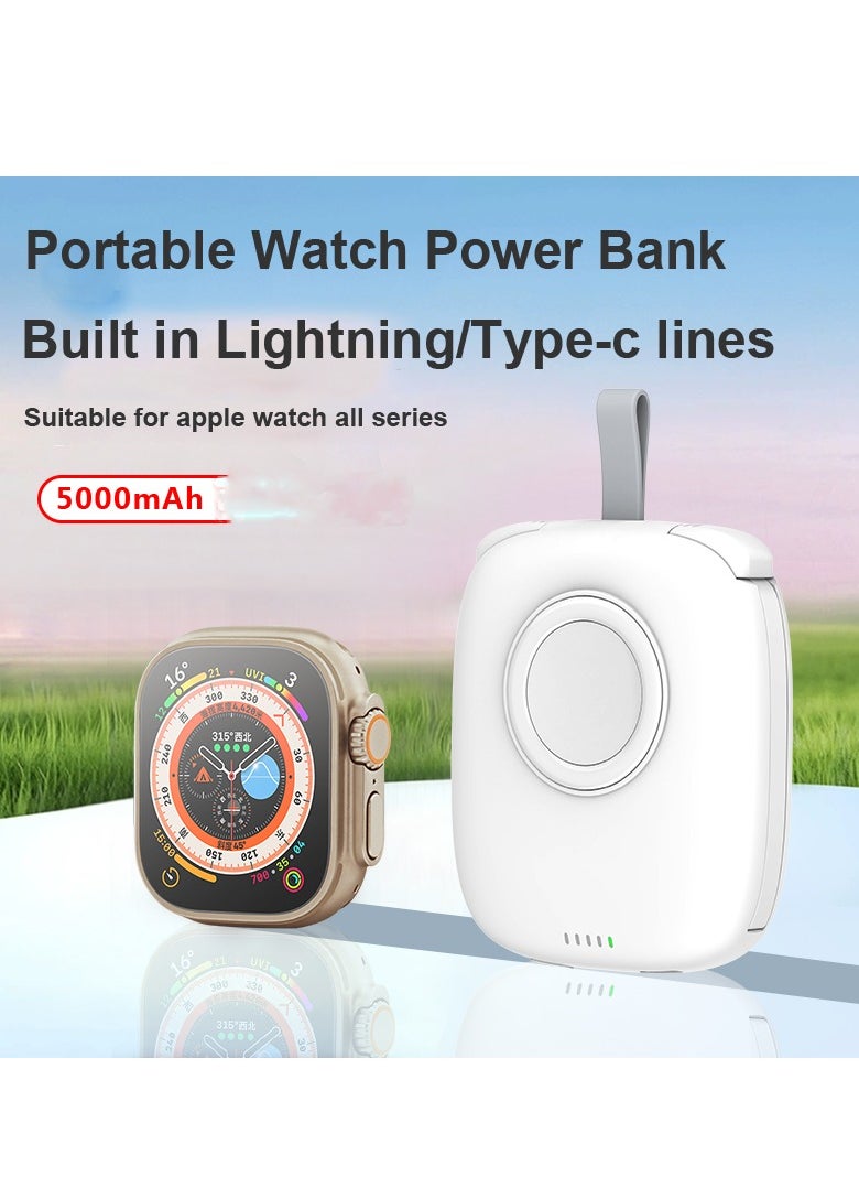 GULFLINK iWatch Magnetic Wireless Power Bank White 5000mah  - Image 2