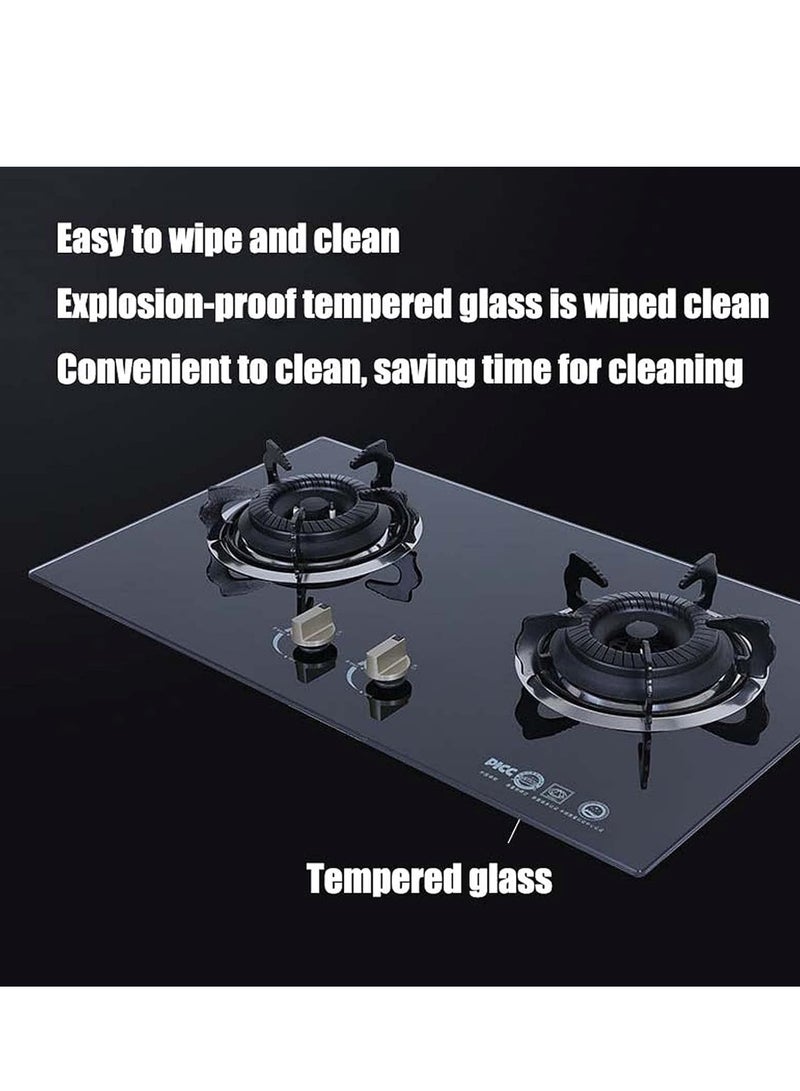 راني موقد غاز 2 شعلات يحتوي كل شعله على 9 اعين بقوة 4500WK بإشعال ذاتي بسطح زجاجي - Image 4