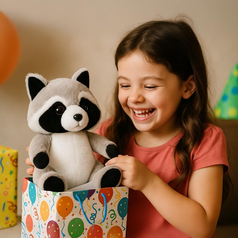 Weigedu Coon Raccoon Stuffed Animals  Raccoon Plush Toys For Boy Girl Kids Birthday  12 Inches - Image 3