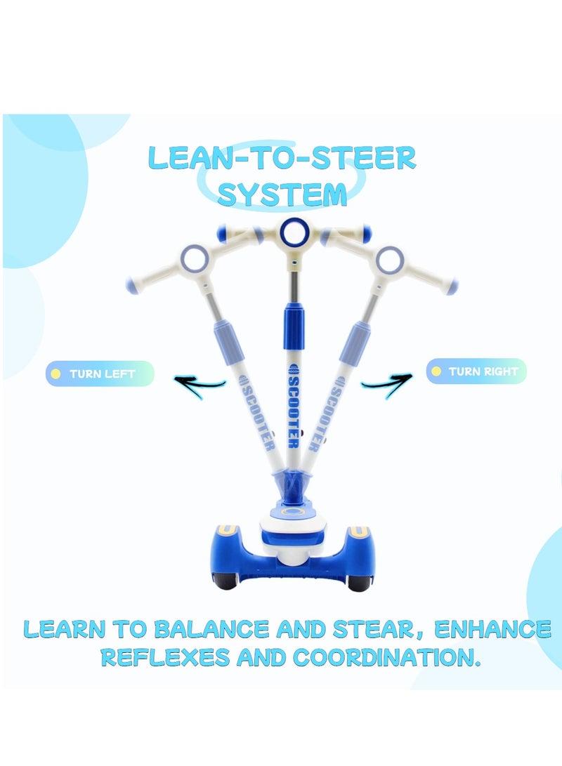 إيزي فيتشور سكوتر EASY FUTURE القابل للطي للأطفال بمقبض قابل لتعديل الارتفاع، وعجلات LED من البولي يوريثان، وفرامل خلفية وموسيقى - مثالي للأعمار من 3 إلى 8 سنوات - Image 4