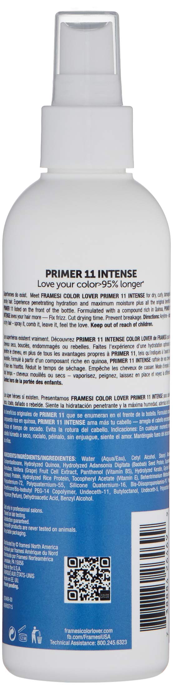 Framesi Color Lover Primer 11 Intense Leave In Conditioner Spray, 8.5 fl oz, Leave in Conditioner for Color Treated Hair, Heat Protectant Spray - Image 2