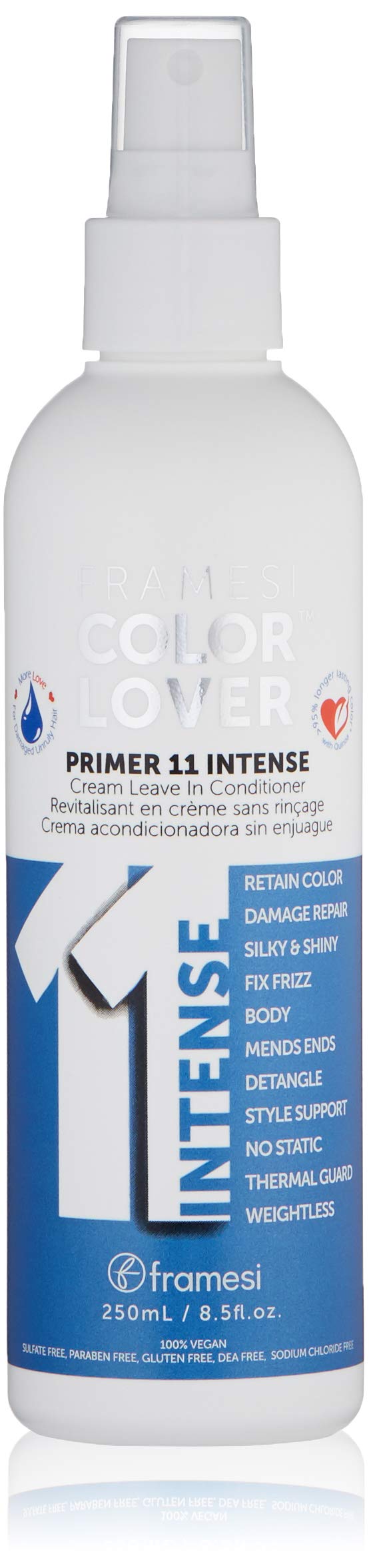Framesi Color Lover Primer 11 Intense Leave In Conditioner Spray, 8.5 fl oz, Leave in Conditioner for Color Treated Hair, Heat Protectant Spray - Image 1