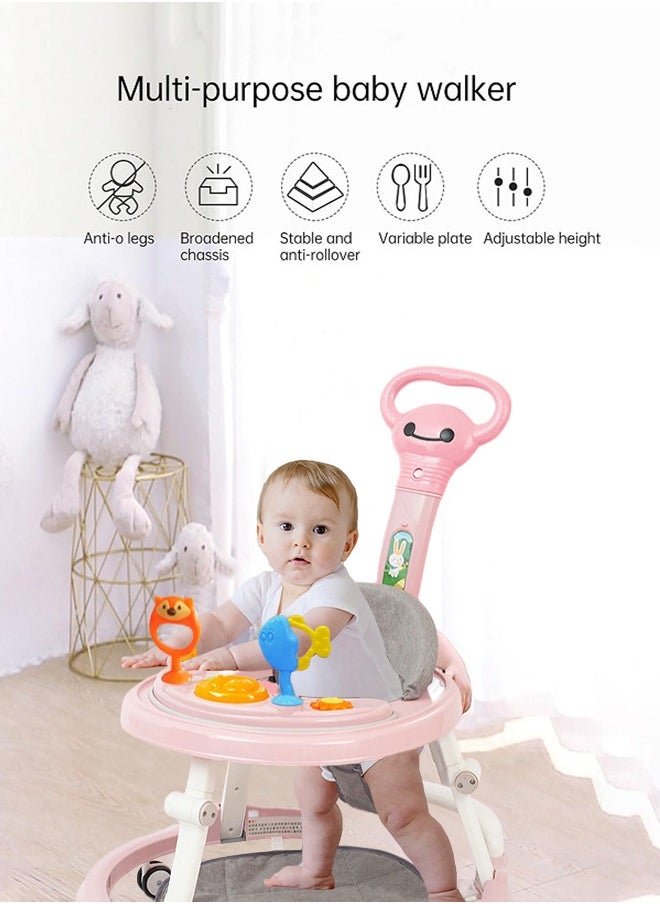 0TO1 TECH 5 In 1 Foldable Baby Walker With Wheels, Musical Food Tray Shade For Boys/Girls, 6 - 12 Months  - Image 2