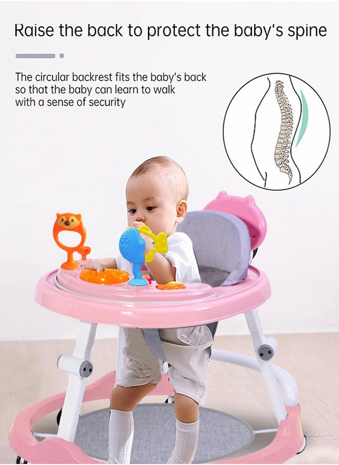 0TO1 TECH 5 In 1 Foldable Baby Walker With Wheels, Musical Food Tray Shade For Boys/Girls, 6 - 12 Months  - Image 3