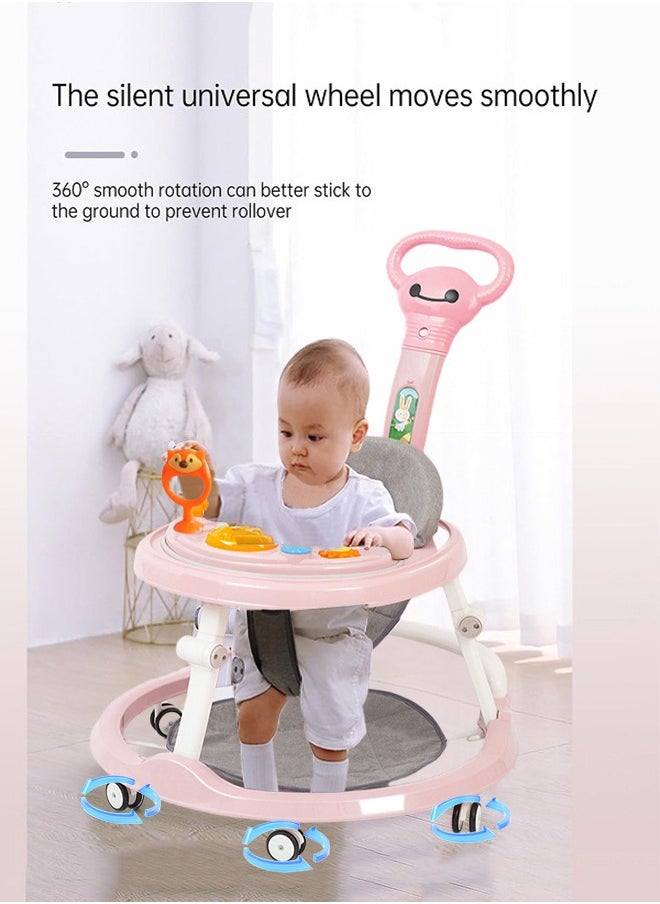 0TO1 TECH 5 In 1 Foldable Baby Walker With Wheels, Musical Food Tray Shade For Boys/Girls, 6 - 12 Months  - Image 4