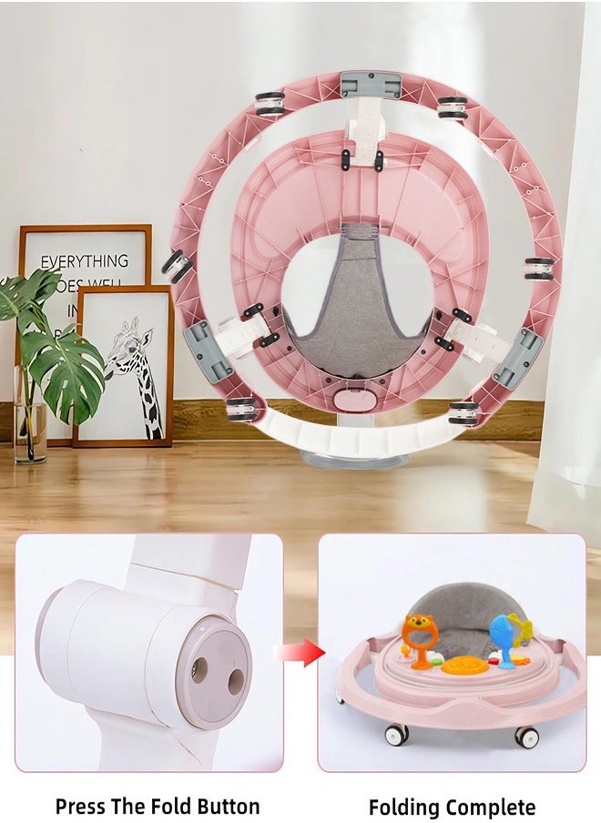 0TO1 TECH 5 In 1 Foldable Baby Walker With Wheels, Musical Food Tray Shade For Boys/Girls, 6 - 12 Months  - Image 5