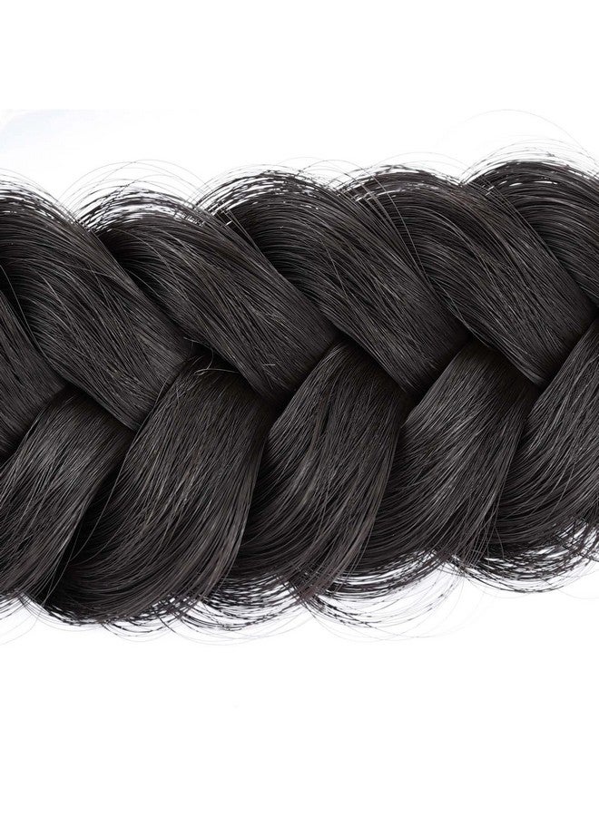 Loquat Messy Wide 2 Strands Synthetic Hair Braided Headband Hairpiece Women Girl Beauty Accessory 62G2.1 Oz (Deep Brown) - Image 3