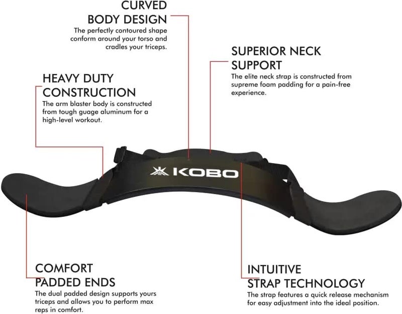 Kobo 22 Inches Long New Arm Blaster, Biceps Muscle Workout, Heavy Duty Thick Gauge, Padded for Men & Women - Image 3