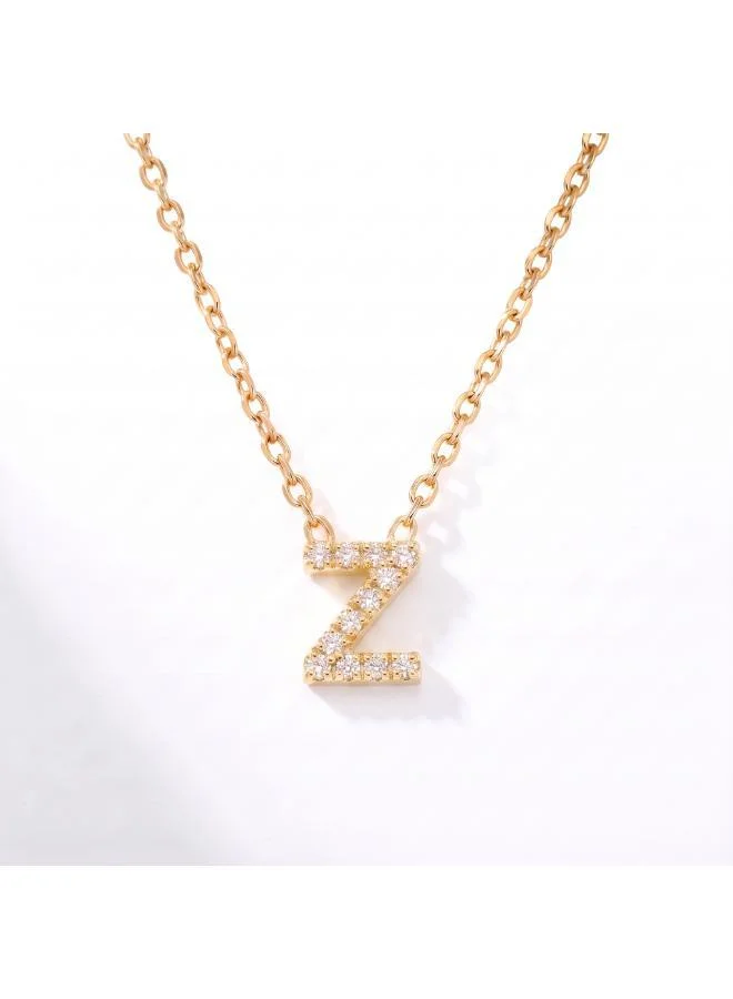 Letter Z  Initial Pendant Necklace 18K Gold Plated
