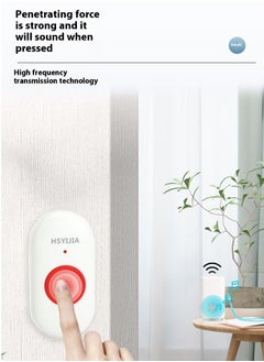 Healife Wireless Caregiver Pager Call Button Call Bell Alert Button Call Light System for Home/Elderly/Patients Nurse Alert System 1 Waterproof Transmitter 1 Portable Receiver  - Image 5