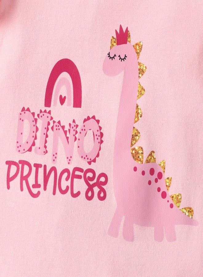 RETSUGO Toddler Girls 2pc Skirt Set Summer Dinosaur Birthday Outfit Kids Dino Party Shirt Tulle Skirts Animal Print Tutu Dresses 2-3 Years - Image 5