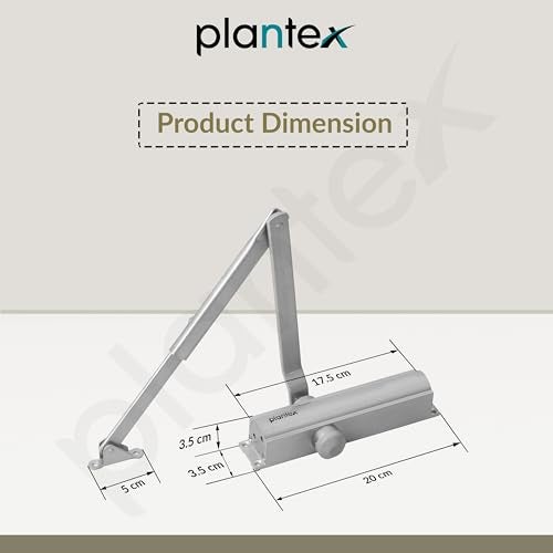 Plantex Heavy Duty Door Closer/Automatic Door Closer for Wooden Door/55 Kg Hydraulic Door Closer for Home/Office/Hotel/Wide 180 Degree Opening (ISO 9001 Certified) - Silver - Image 4