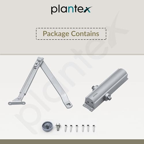 Plantex Heavy Duty Door Closer/Automatic Door Closer for Wooden Door/55 Kg Hydraulic Door Closer for Home/Office/Hotel/Wide 180 Degree Opening (ISO 9001 Certified) - Silver - Image 5
