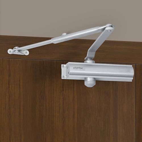 Plantex Heavy Duty Door Closer/Automatic Door Closer for Wooden Door/55 Kg Hydraulic Door Closer for Home/Office/Hotel/Wide 180 Degree Opening (ISO 9001 Certified) - Silver - Image 1