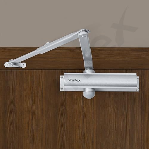 Plantex Heavy Duty Door Closer/Automatic Door Closer for Wooden Door/55 Kg Hydraulic Door Closer for Home/Office/Hotel/Wide 180 Degree Opening (ISO 9001 Certified) - Silver - Image 2