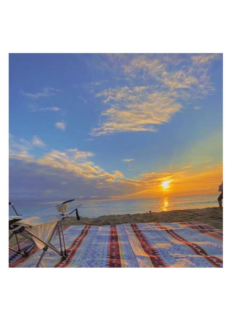 NOVOLAN Beach Blanket Extra Large Waterproof Picnic Mat for Camping, Hiking, Outdoor - Sand Proof, Thickened, Moisture-proof Floor Mat (Red) - Image 2